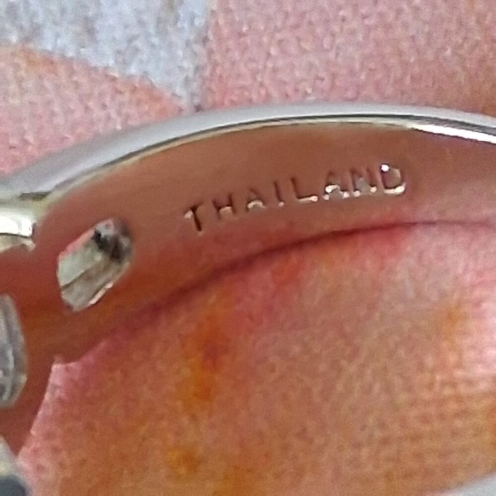 Thailand Two Tone Gold Silver Red Ruby Ring Sz 9.… - image 7